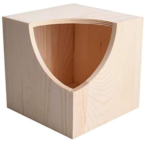 Megawa Pet Chinchilla Hut Hideout Natural Pine Small Animal Hideout for Chinchilla Squirrel Sugar Gliders