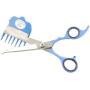 Scaredy Cut Silent Pet Grooming Kit for Dog, Cat and All Pet Grooming - A Quiet Alternative to Electric Clippers for Sensitive Pets (17pc RH + Scissor Sharpener, Blue)