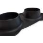 Petek Double Dog Cat Feeder Bowls Stainless Steel Food and Water Bowls with No Spill Non-Skid Silicone Mat, Double Pet Bowls (27oz Each) Set for Dogs Cats, Black