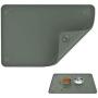 VavoPaw Pet Feeding Mat, Waterproof Raised Edge Dog Cat Food Feeding Mat Food Grade Silicone Non Slip Mat Dog Bowl Placemat XL 24'' x 16'' / 60 x 40 cm - Celadon