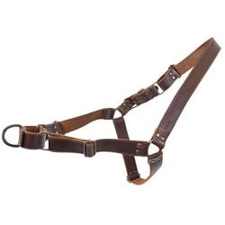 Taco Dog, Dog Harness Handmade from Full Grain Leather - Easy and Comfortable Walking, Adjustable, Safe for Your Pet, Prevents Escapes, Heavy Duty Metal, Handle - for Large Dog Breeds - Bourbon Brown