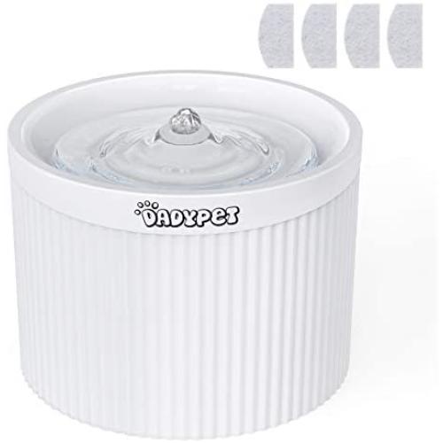 DADYPET Cat Water Fountain 2L with 4 Filters Ultra Silent Roman Style Automatic Pet Water Drinking Bowl Healthy Caring Cat Water Dispenser Electric Pet Water Bowl for Cats Dogs Multiple Pets