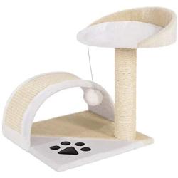Dibea Activity Centre Cat Scratching Post, 43 cm, Beige/White