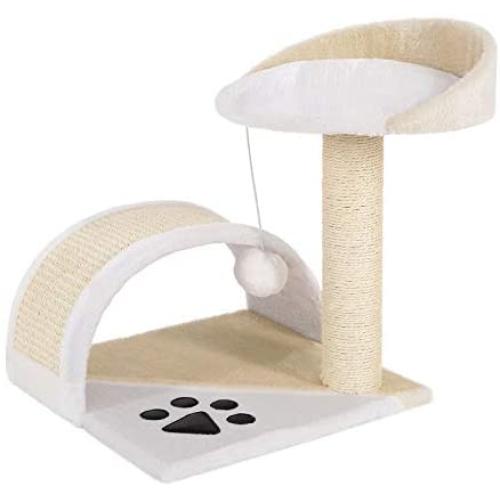 Dibea Activity Centre Cat Scratching Post, 43 cm, Beige/White