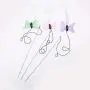 ocijf179 Cat Teaser Pet Cat Kitten Teaser Butterfly Play Stick Rod Wand Scratch Interactive Toy - Green