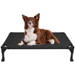 Veehoo Elevated Dog Bed, Portable Raised Pet Cot, Sturdy & Breathable Mat, Durable Textilene Mesh Fabric, No-Slip Feet, Indoor or Outdoor Use