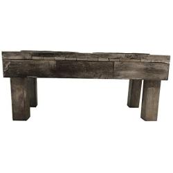 Huntley Pet Berjen Table Elevated Double Bowl Pet Feeder, Brown Wash