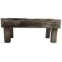 Huntley Pet Berjen Table Elevated Double Bowl Pet Feeder, Brown Wash