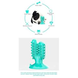 SHEROX Dog Health Toothbrush, Dog Dental Care Chew Toy, Oral Massager for Aggressive Dogs, Teeth Cleaning Stick with Suction Cup for Puppies and Large Dogs, Cactus Shape, Blue