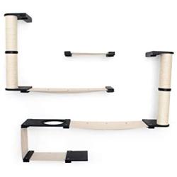 CatastrophiCreations Roman - Multiple-Level Cat Hammock & Climbing Activity Center Wall-Mounted Cat Tree Shelves