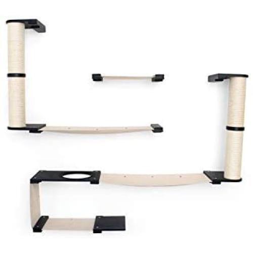 CatastrophiCreations Roman - Multiple-Level Cat Hammock & Climbing Activity Center Wall-Mounted Cat Tree Shelves