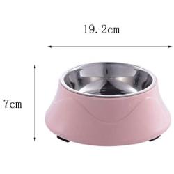 CWWAN Pet Bowl Stainless Steel Dog Bowl cat Bowl Personality Creative Single Bowl pet Bowl (Pink)