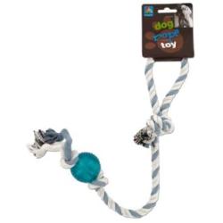 Kole KI-DI235 Dog Rope Toy with Plastic Ball, One Size