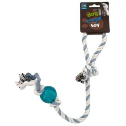 Kole KI-DI235 Dog Rope Toy with Plastic Ball, One Size