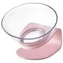 ZEXPRO Transparent Plastic Bowl Elevated Stand Detachable for Cats and Small Dogs with Anti Slip Tilted Design 15 Degree Pet Food Water Feeder