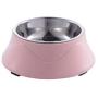 CWWAN Pet Bowl Stainless Steel Dog Bowl cat Bowl Personality Creative Single Bowl pet Bowl (Pink)