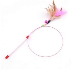 Cat Toy Feather Wand, Interactive Training Toy Fishing Cat Pole and Bell for Cat Practice Play Fun Gift