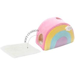 All Fur You Small Rainbow Cat Cave Bed, Cat House for Indoor Cats, Cubby Cat Hideaway Dome Bed Cat Tent Pod Igloo Pet Cave Cat Home Pet Cubes Felt Warm Cozy Caves Cat Hut Covered Beds Puppy Houses