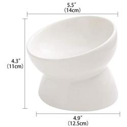 LIONWEI LIONWELI Ceramic Small Elevated Cat Dog Bowl Raised Cat Food Water Bowl Dish no Spill Pet Comfort Feeding Bowls