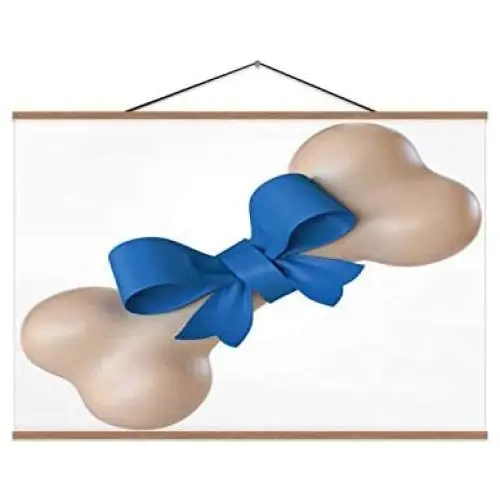 Dog Bone Wrapped in Blue Ribbon,Canvas Posters Present for Best Pet 3D Rendering Toy for Home Decoration 12x8in Dog Bone Wrapped in Blue Ribbon,Canvas Posters Present for Best Pet 3D Rendering Toy for Home Decoration 12x8in