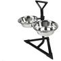 Classic Pet Products Double Feeder Corner High Stand with 2 x 2650 ml Stainless Steel Dishes - Adjustable Height