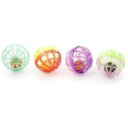 KRISLIN 4-Piece Plastic Ball Cat Toy