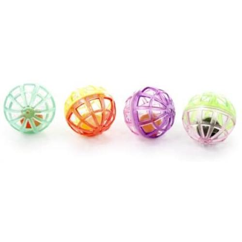 KRISLIN 4-Piece Plastic Ball Cat Toy