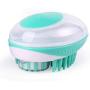 Toysdone 2 in 1 Pet Bath Massage Brush Dispenser for Pet Grooming Deshedding Soft Silicone Bristles Perfect for Washing,Shampooing, Massaging Long,Short Hair,Remove Loose Fur (Green Shampooing)