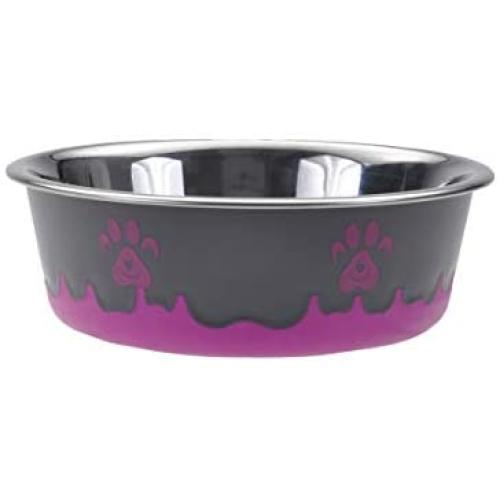 Maslow Design Series Non-Skid Paw Design Bowl, Pink 28 Ounce/3.5 Cup