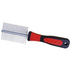 Metal Dog Combs- Dog Grooming Combs Removes Tangles - Cat Comb Removing Matted Fur - Grooming Tool with Stainless Steel Teeth and Ergonomic Grip Handle