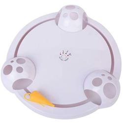 GMWZ Interactive Pet Cat Toys, Funny Cat Automatic Rotating Cat Play Teaser Plate Mice Catch, Toy Electric Playing Exercise Toys