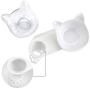 Legendog Cat Food Bowls, Double Cat Bowls Elevated Cat Bowls Raised Cat Bowls, 15° Tilted Elevated Cat Bowls to Protect The Neck for Cat and Small Dog (White&Clear)
