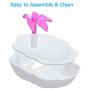 Fountain Blue Pet Water Fountain for Cats & Small Dogs, Automatic Cat Water Dispenser Filtered Running Water Pet-Self Drinking Waterer with 2 Spouts, 2 Filters, USB Pump, 1.8 L/60 oz Water Capacity