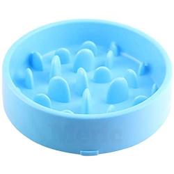 Meric Slow Dog Food Bowl, Blue Color, Encourages Healthy Eating, Provides Mental Stimulation and Eye-Paw Coordination, No-Skid Rubber Base, 1 Pc