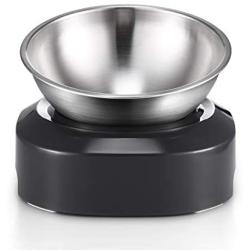 Vekonn Elevated Cat Bowl, Cat and Small Dog Food Bowl Stand, Stainless Steel Cat Food Bowl, Healthy Eating Posture and Ergonomics for Pets, Non Slip No Spill