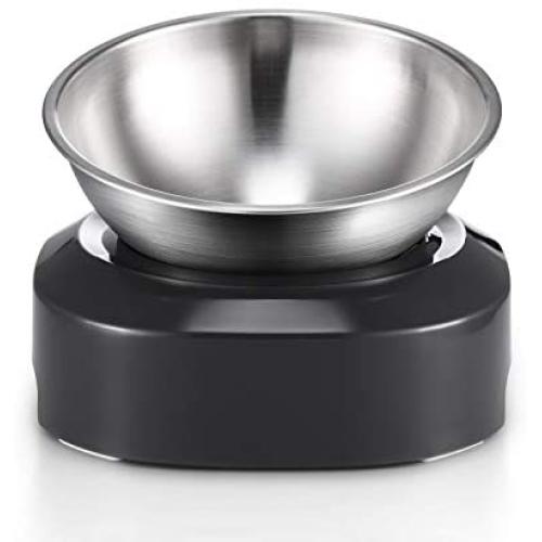 Vekonn Elevated Cat Bowl, Cat and Small Dog Food Bowl Stand, Stainless Steel Cat Food Bowl, Healthy Eating Posture and Ergonomics for Pets, Non Slip No Spill
