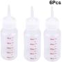 POPETPOP 6pcs 50ml Baby Pet Nursing Bottle - Pointed Nipple Safe Dog Cat Milk Bottle for Small Animal/Cats/Dogs/Puppy/Kitten