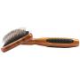 Bass Brushes Large Slicker Style Pet Brush with Bamboo Wood Handle and Rubber Grips