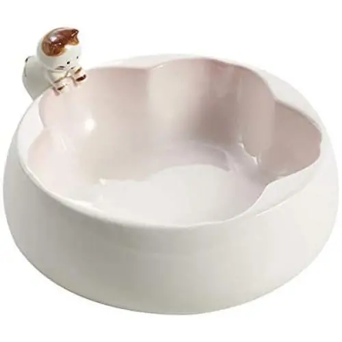 DotPet Cat Feeding Bowls, Ceramics Single Food Feeding Bowl for Cats/Dogs, Non-Slip Anti-Spill Ceramics Single Dish or Water Feeder Bowl DotPet Cat Feeding Bowls, Ceramics Single Food Feeding Bowl for Cats/Dogs, Non-Slip Anti-Spill Ceramics Single Dish or Water Feeder Bowl