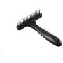 Flymoqi Dog Comb - Stainless Steel Deshedding and Dematting Undercoat Rake – for Dogs, Cats and Rabbits – Double Row of Teeth – Reduces Shedding, Removes Mattes and Tangles