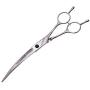 Pet Grooming Scissors,7'' Professional Dog Cat Grooming Shears with Round Tip Stainless Steel Strong and Sharp Blade Heavy Duty Thinning Curved Cutting Straight Tool Set (Curved Down Scissors)