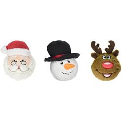 fabdog Holiday faball Squeaky Dog Toy 3 Pack - Snowman, Santa, Reindeer (Small)