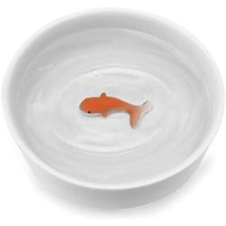 Suck UK Goldfish Dog Or Cat Bowl | Novelty Food & Water Bowl | Cat Food & Dog Food Dish | Ceramic Bowl | Cat Accessories |