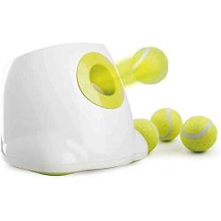 The Silk Road Pet Automatic Ball Launcher Dog Interactive Fetch Toy DogTennis Ball Throwing Machine Tennis Ball Thrower 3PCS 2.5'' Tennis Balls Included -Large