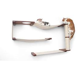 CatastrophiCreations Deluxe Maze Set for Cats Multiple-Level Wall Mounted Scratch, Hammock Lounge