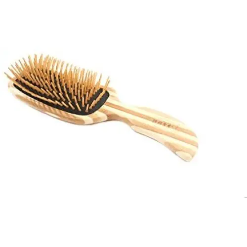 Bass Brushes | The Green Brush | Style & Detangle Pet Brush | 100% Bamboo Pin | Pure Bamboo Handle | Semi S'' Style | Striped Finish | Model 19P Bass Brushes | The Green Brush | Style & Detangle Pet Brush | 100% Bamboo Pin | Pure Bamboo Handle | Semi S'' Style | Striped Finish | Model 19P