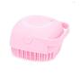 2 in 1 Pet Grooming Brush Bath Massage Brush, Shampoo Dispenser for Pet Grooming, Pet Scrubber Bathing Brush for Removes Loose Hair(Pink)