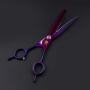 Purple Dragon 7.0'' Purple Downward Curved Pet Grooming Curved Scissors/Chunker Shear with Adjustment Screw- Perfect for Professional Pet Groomer