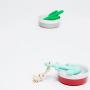 Waggo Dipper Ceramic Dog Bowl Cherry Red/White Heavyweight Durable Dog Food and Water Dish