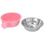 Yutiny Pet Food Water Bowl Stainless Steel Food Hanging Bowl Puppy Kitty Dog Parrot Bird Pet Drink Water Bowl Dish Crates Cages Hanging Feeder Bowl